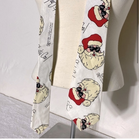Vintage Catfish Calhoun Christmas Santa Head Tie - Picture 3 of 8